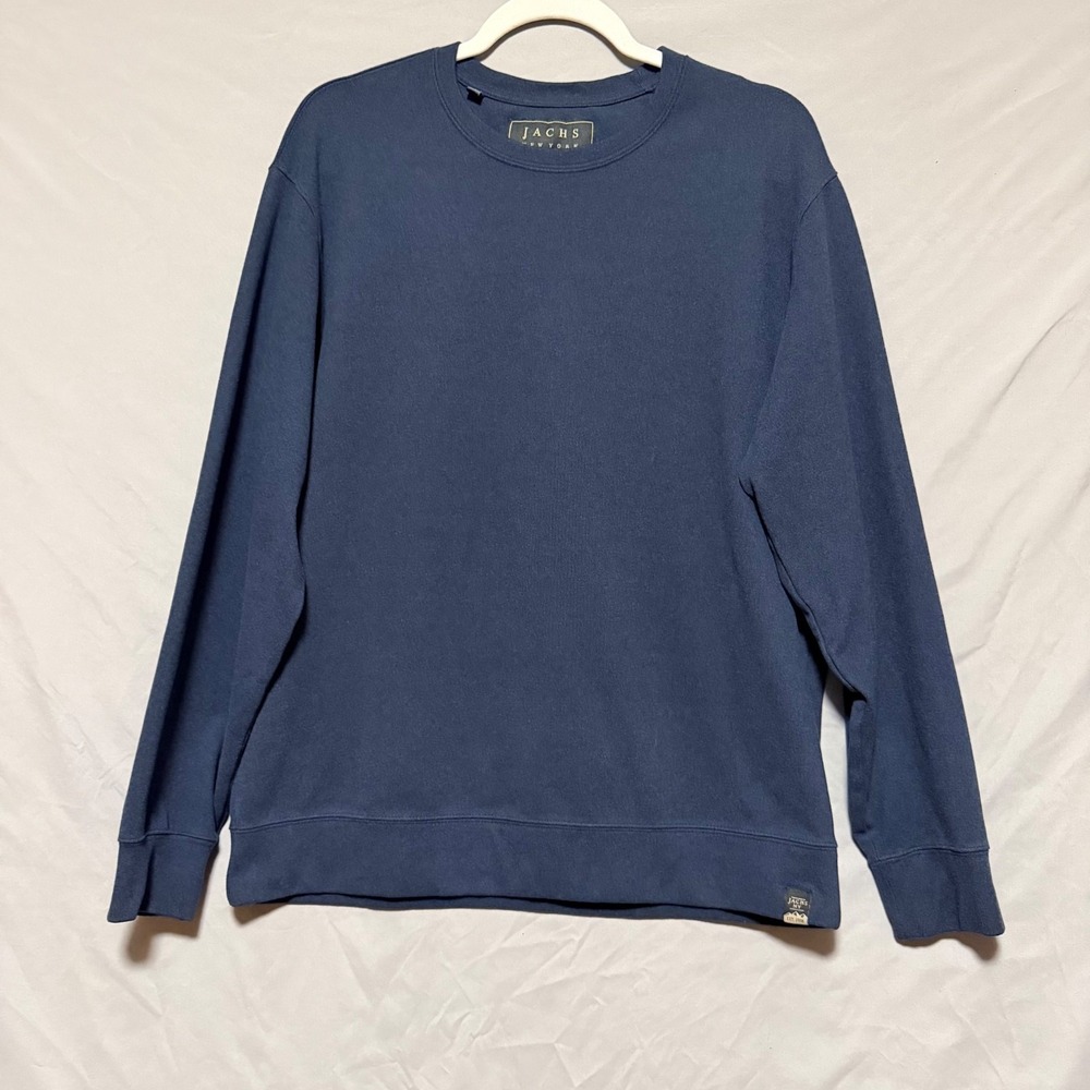 Jachs New York Mens‎ Crew Neck Pullover Sweatshirt, Size Large, Navy Blue, Soft